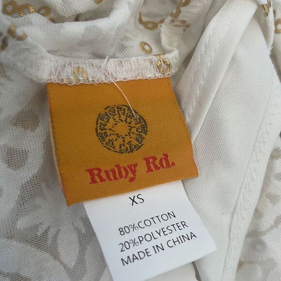 Ruby Rd. white/gold short sleeve top - Picture 3 of 3